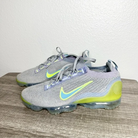 Nike Air Vapormax 2021 Flyknit Gray & Lime Men’s Training Sneaker Size Size 10 - Picture 1 of 10